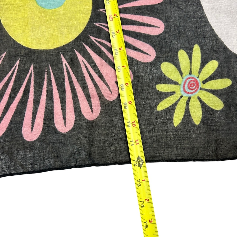 Colorful Floral Scarf Artsy Maximalist Retro Indie Wrap Pylones Paris France - Picture 4 of 6